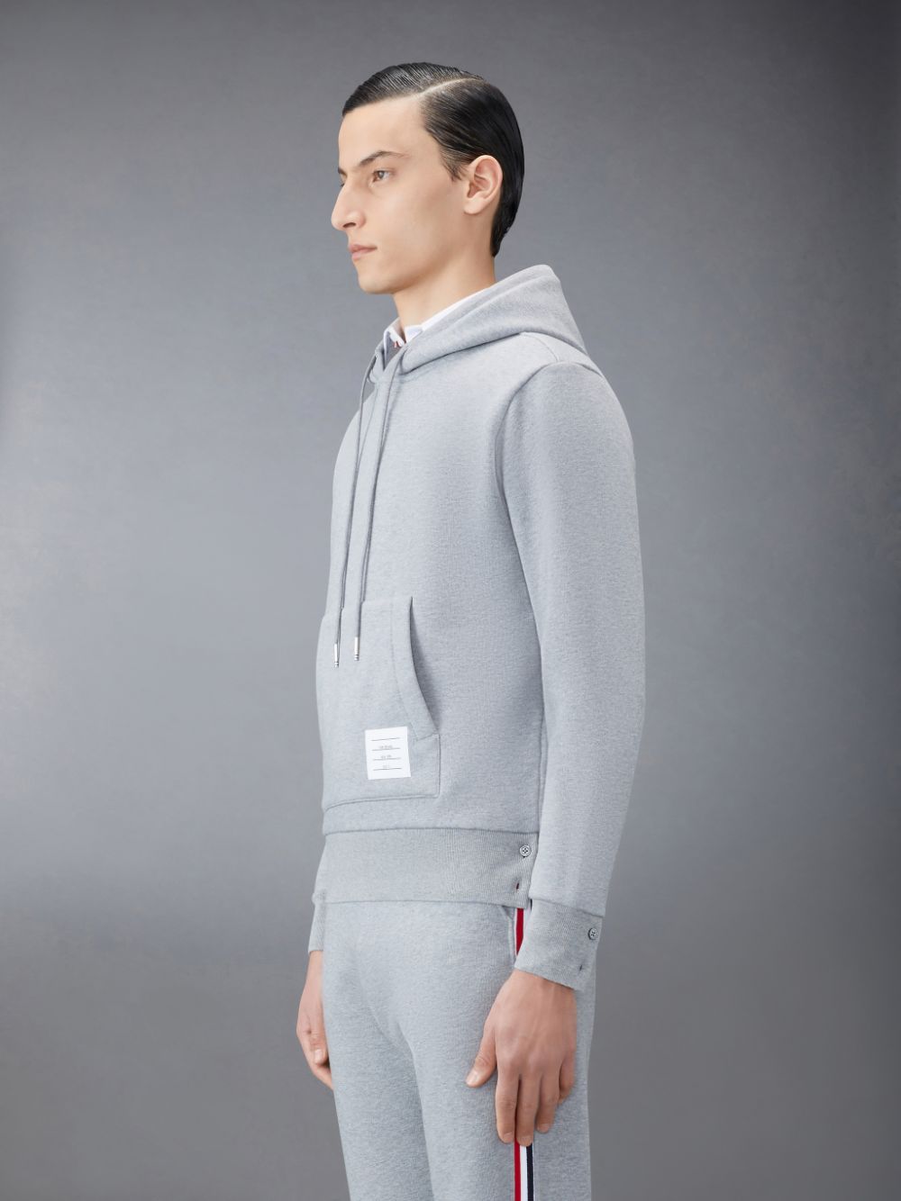 Thom Browne Classic Loopback Stripe Men Hoodie Grey | CCQ50S84275