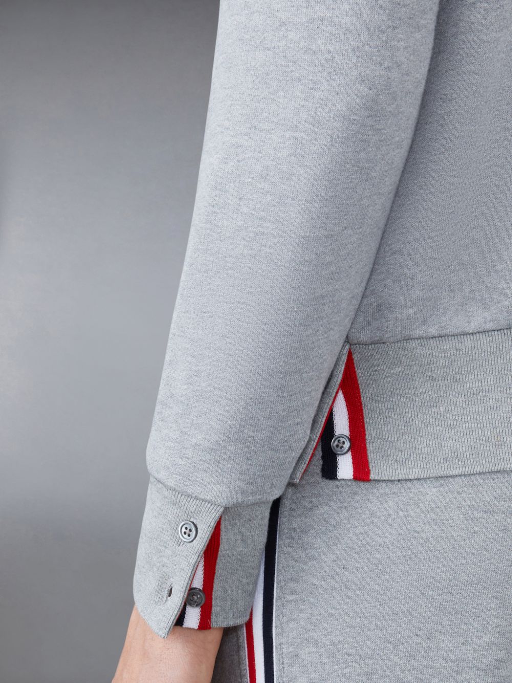 Thom Browne Classic Loopback Stripe Men Hoodie Grey | CCQ50S84275