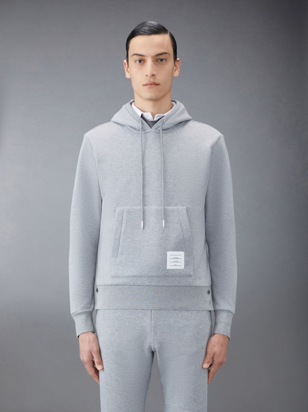 Thom Browne Classic Loopback Stripe Men Hoodie Grey | CCQ50S84275