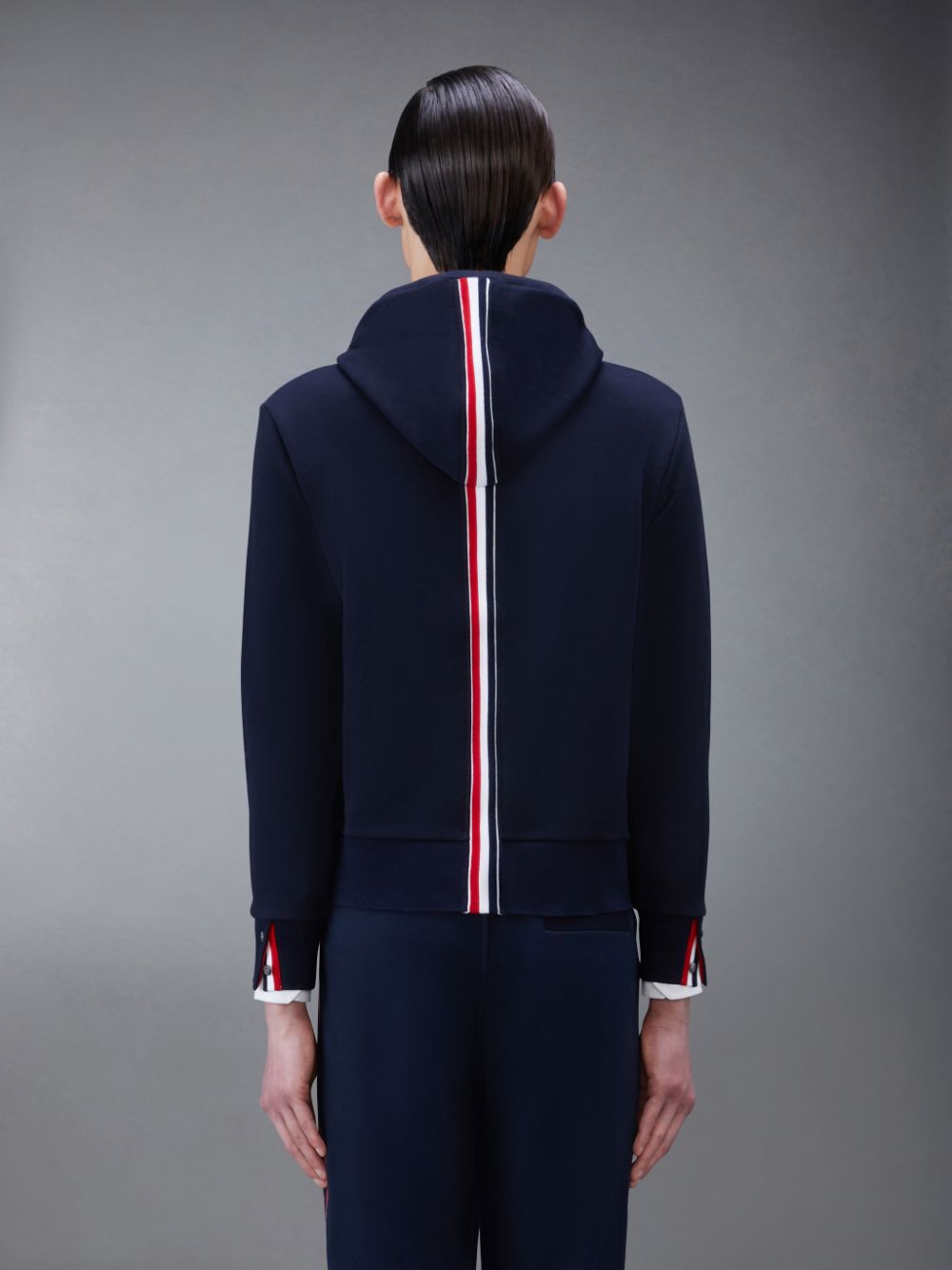 Thom Browne Classic Loopback Stripe Men Hoodie Blue | OZM08I50297