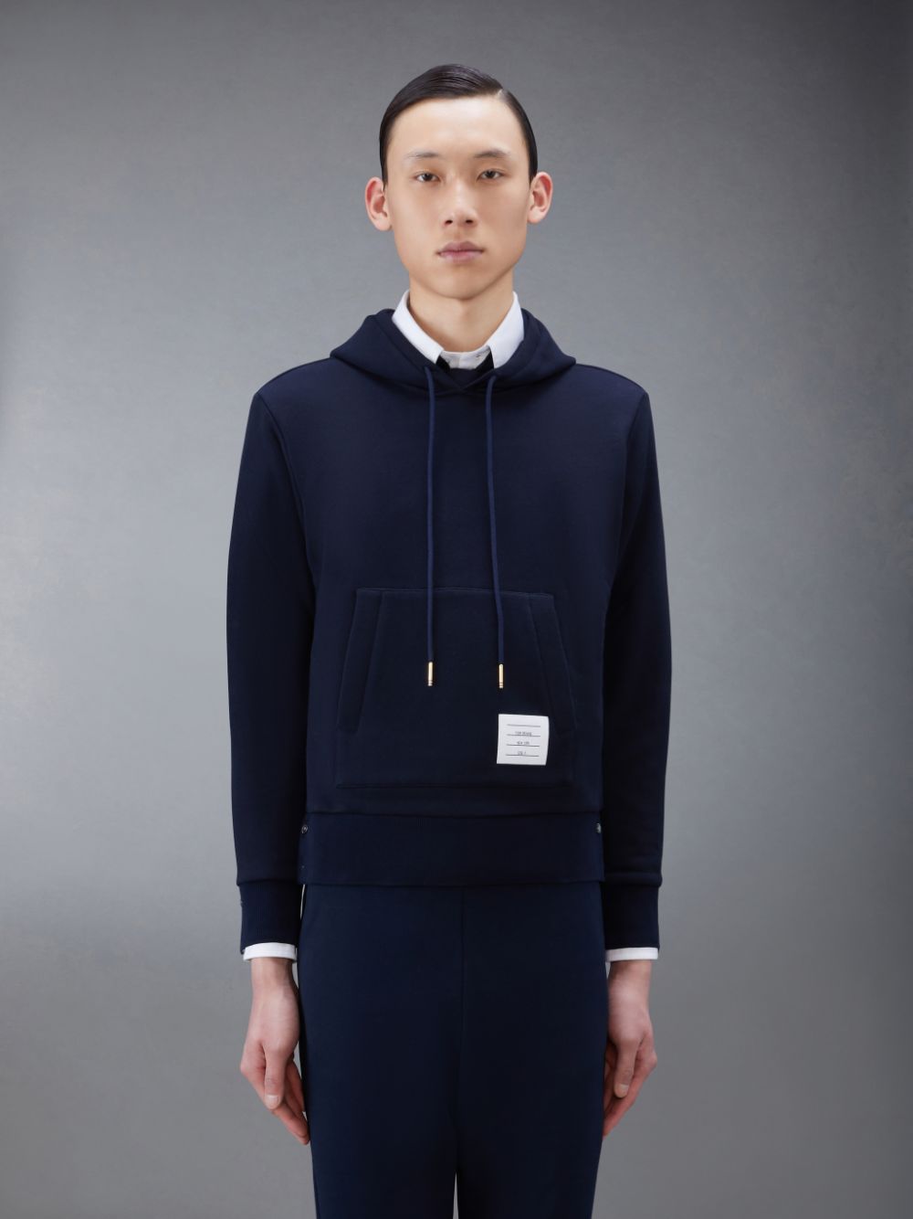 Thom Browne Classic Loopback Stripe Men Hoodie Blue | OZM08I50297