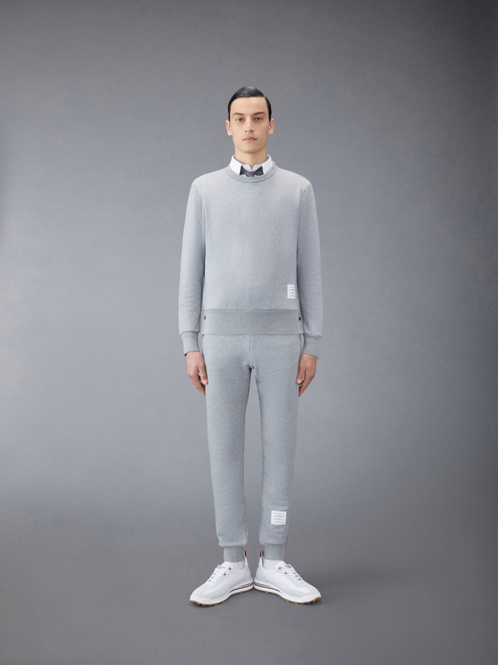 Thom Browne Classic Loopback Stripe Men Pullover Grey | CVT38L35042