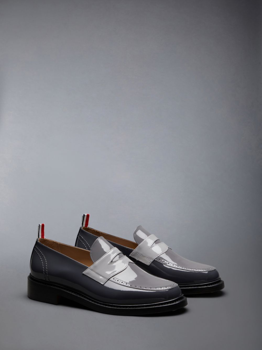 Thom Browne Classic Patent Penny Men Loafers Grey | ZQO54C35468