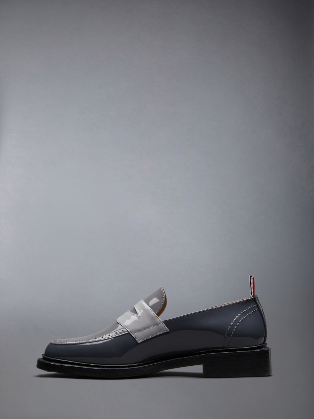 Thom Browne Classic Patent Penny Men Loafers Grey | ZQO54C35468