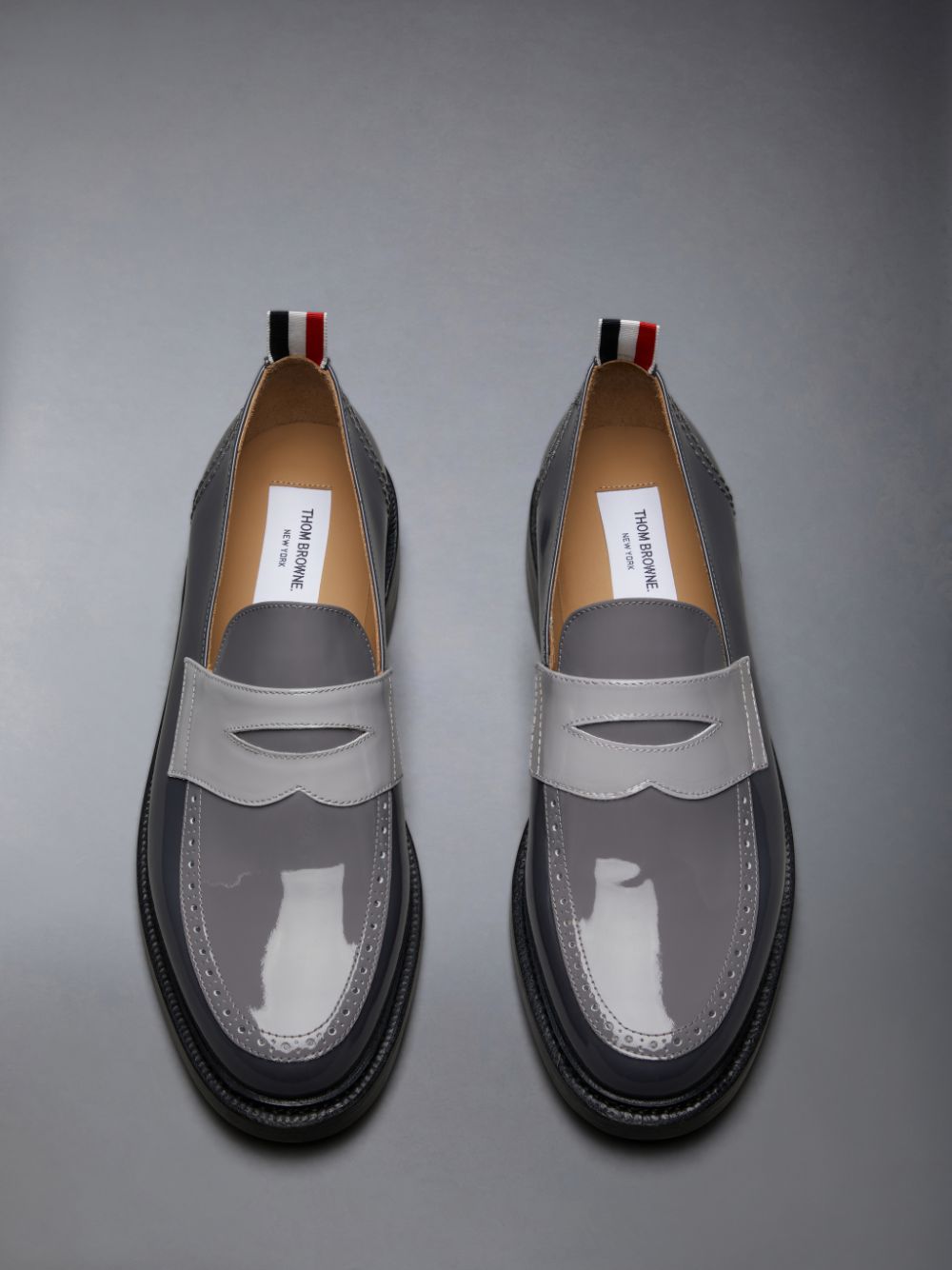 Thom Browne Classic Patent Penny Men Loafers Grey | ZQO54C35468