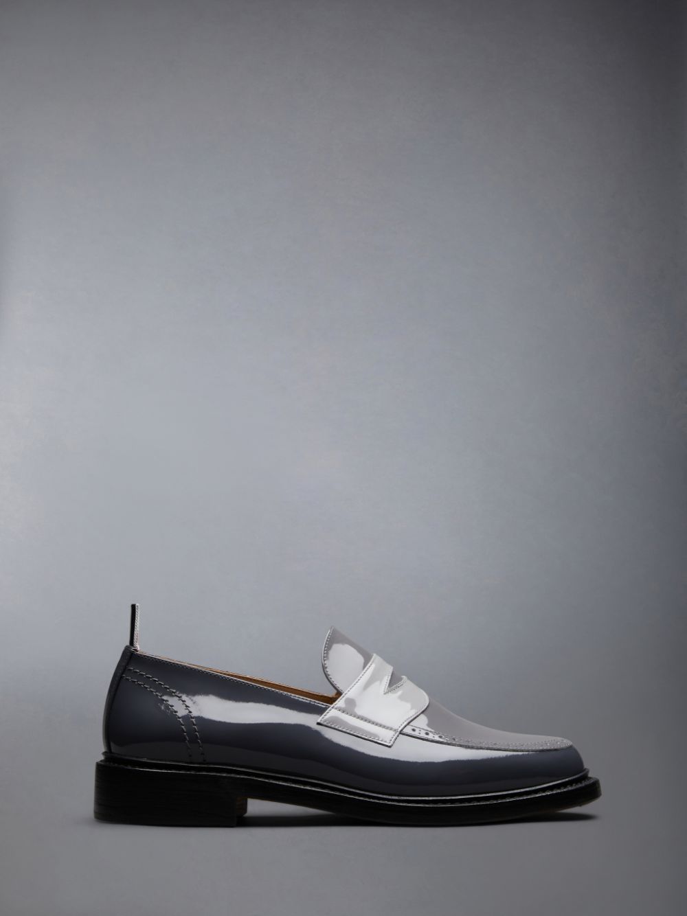 Thom Browne Classic Patent Penny Men Loafers Grey | ZQO54C35468