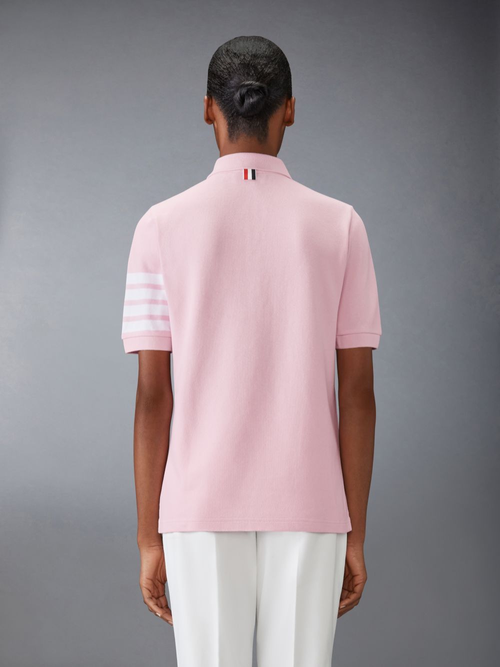 Thom Browne Classic Pique 4-Bar Short Sleeve Women Polo Shirt Pink | DWT20F91085