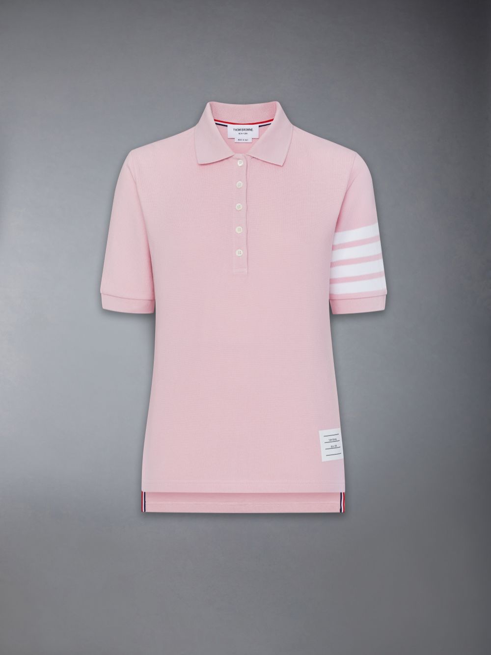 Thom Browne Classic Pique 4-Bar Short Sleeve Women Polo Shirt Pink | DWT20F91085