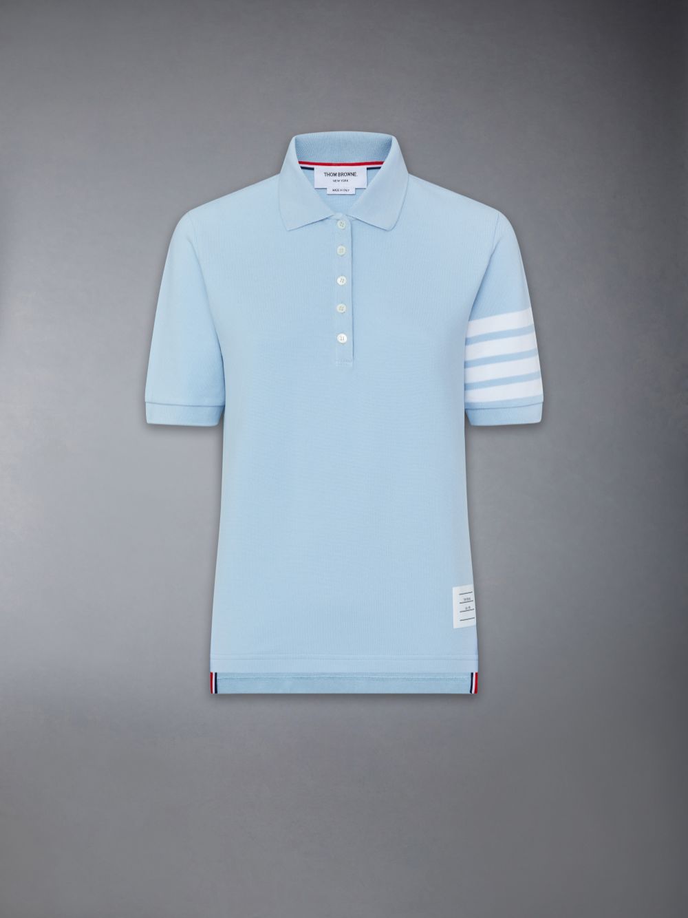 Thom Browne Classic Pique 4-Bar Short Sleeve Women Polo Shirt Blue | EMU90K63968