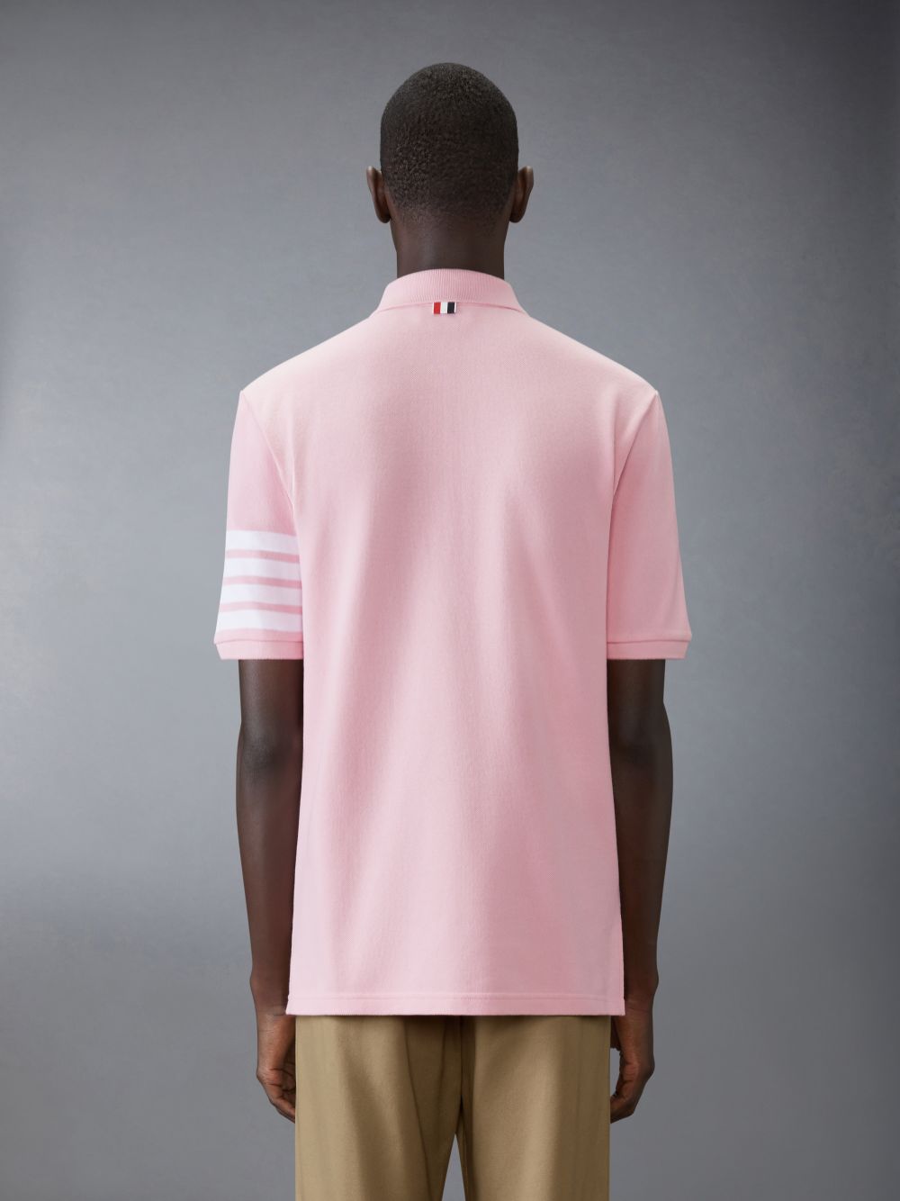 Thom Browne Classic Pique 4-Bar Short Sleeve Men Polo Shirt Pink | CWC19H52784