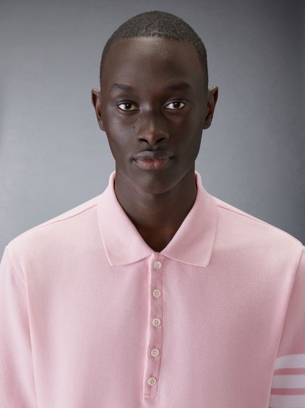 Thom Browne Classic Pique 4-Bar Short Sleeve Men Polo Shirt Pink | CWC19H52784