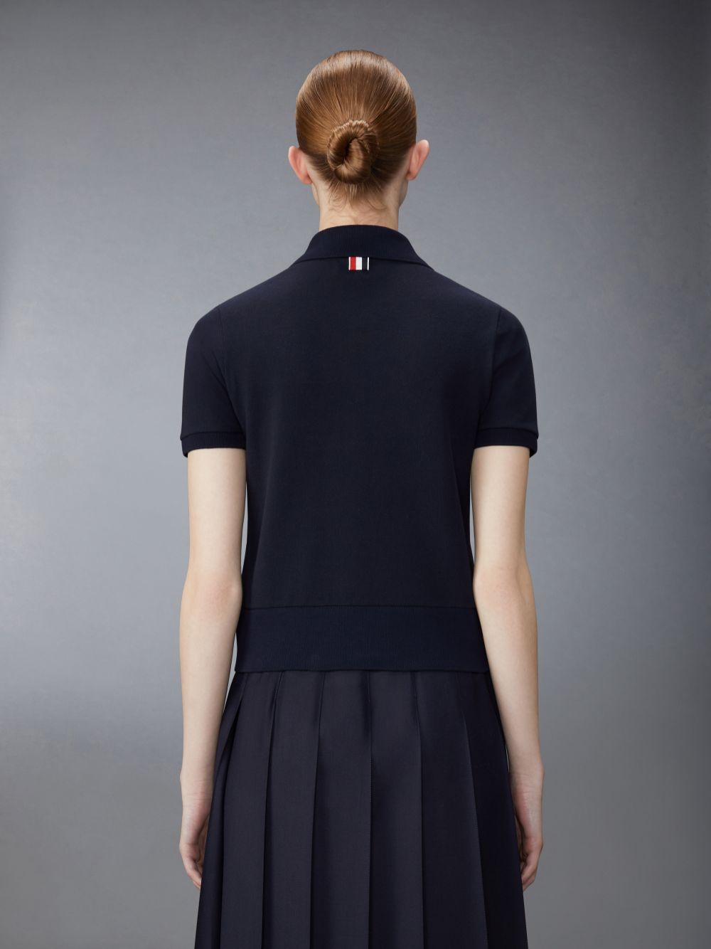 Thom Browne Classic Pique Hector & Rose Rib Cuff Women Polo Shirt Blue | OYC52X29535