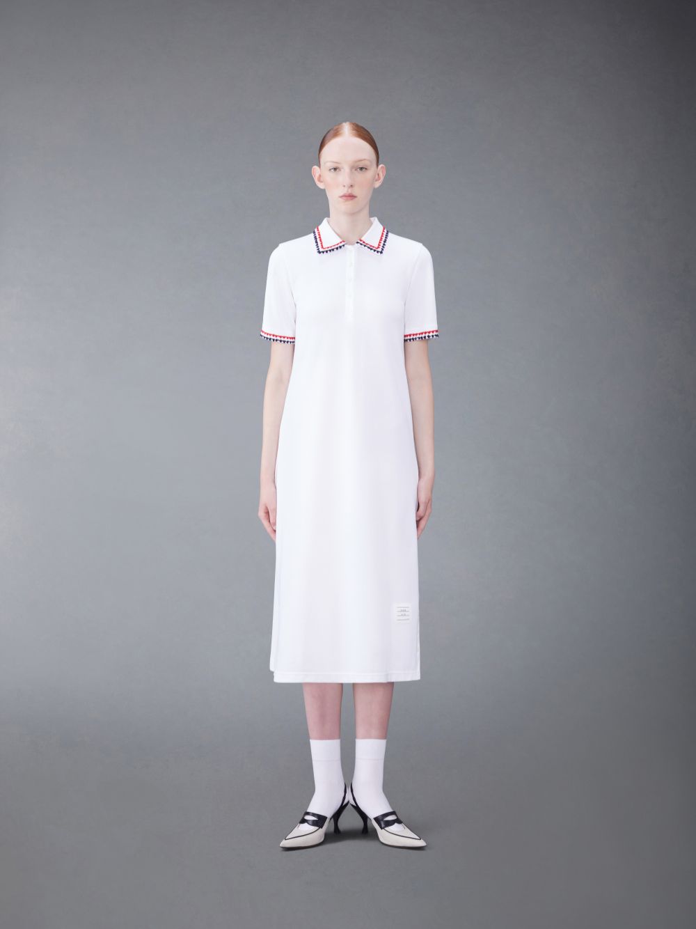 Thom Browne Classic Pique Polo Women Dress White | VNI27O83697