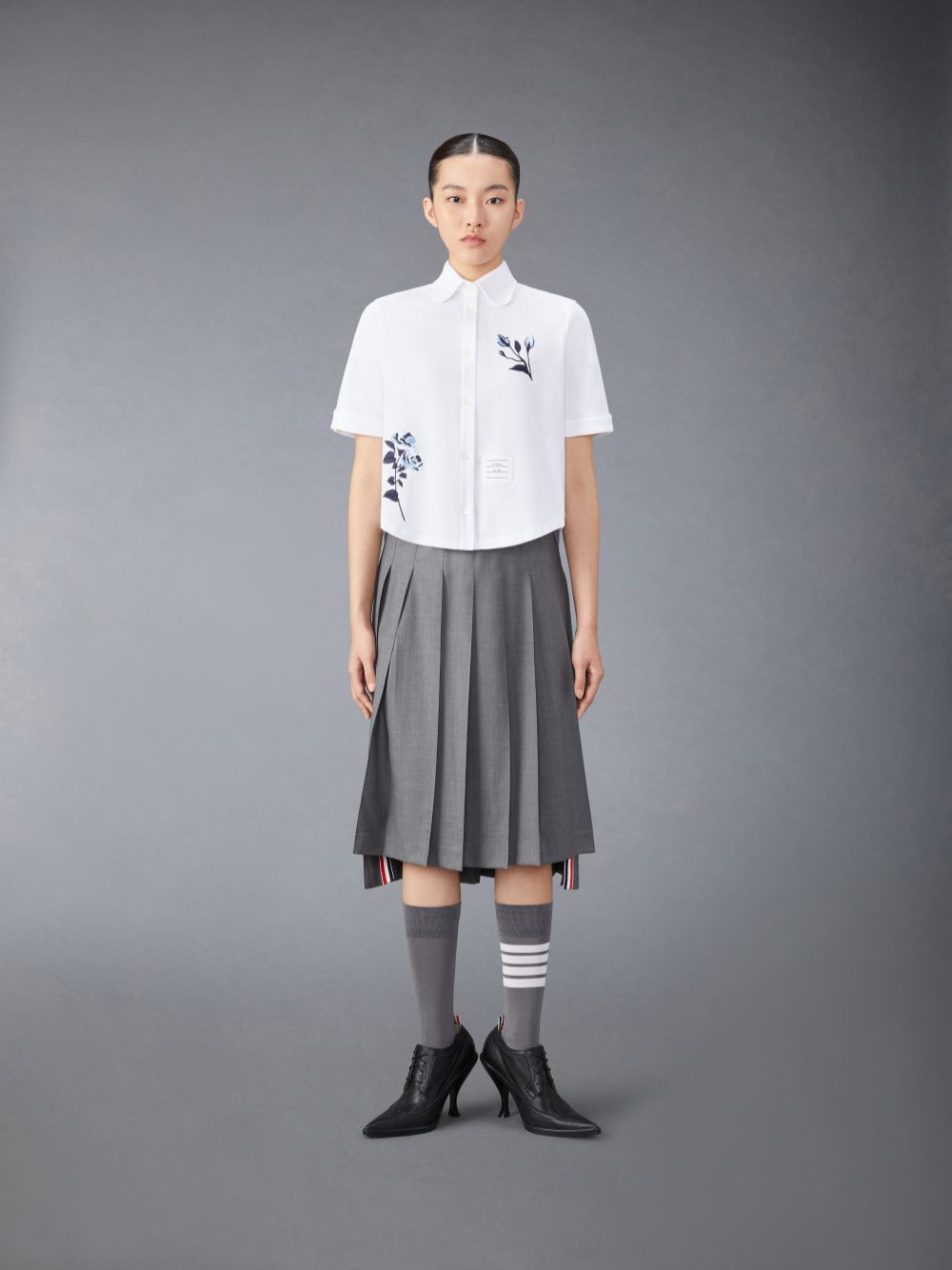 Thom Browne Classic Pique Rose Women Shirts White | GJS77J56269