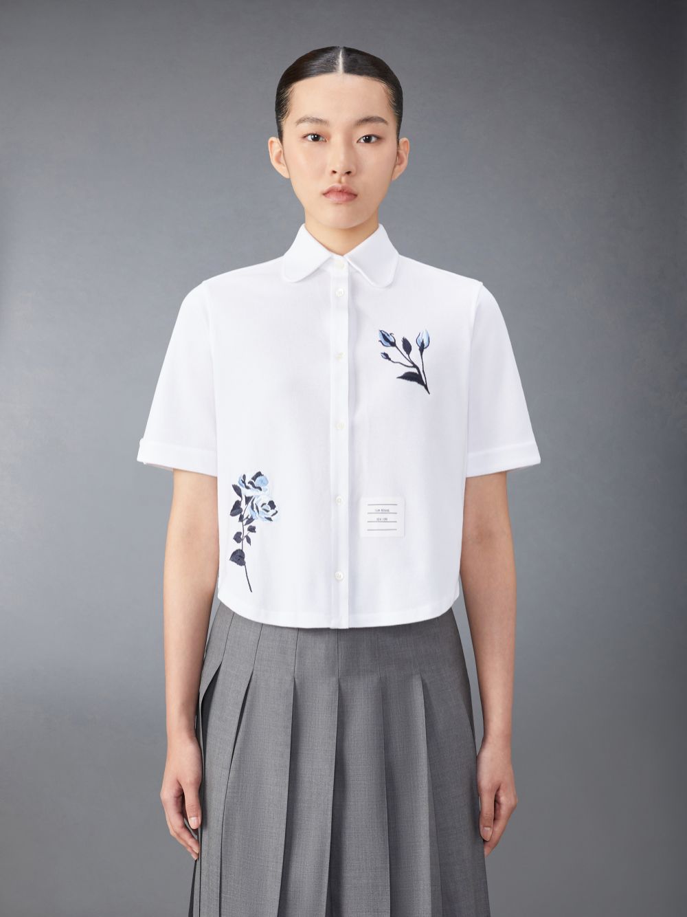 Thom Browne Classic Pique Rose Women Shirts White | GJS77J56269