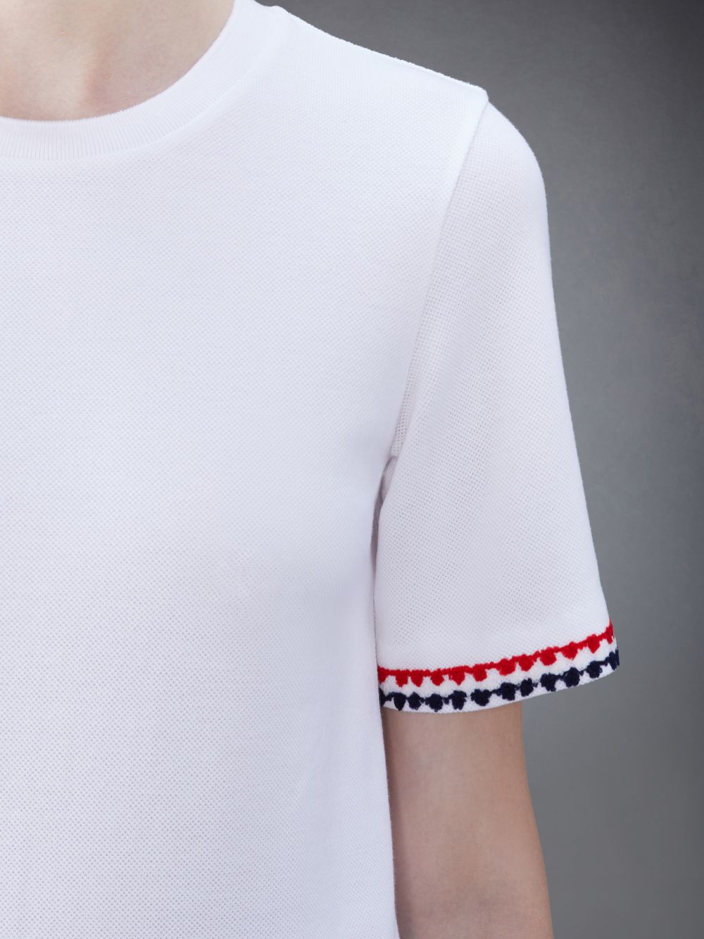 Thom Browne Classic Pique Short Sleeve Women T Shirts White | GQK82P06773