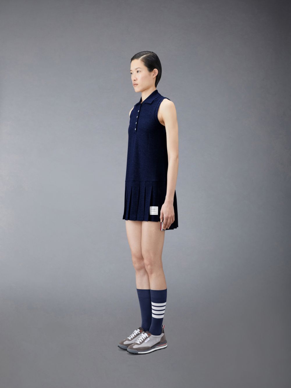 Thom Browne Classic Pique Sleeveless Tennis Women Dress Blue | SNZ18V07242