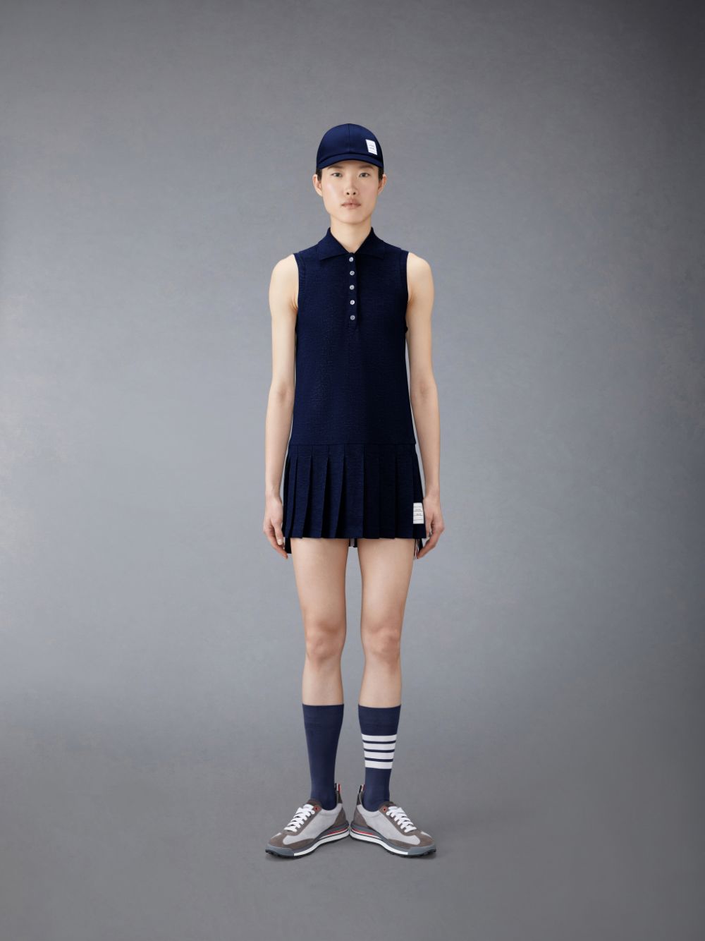 Thom Browne Classic Pique Sleeveless Tennis Women Dress Blue | SNZ18V07242