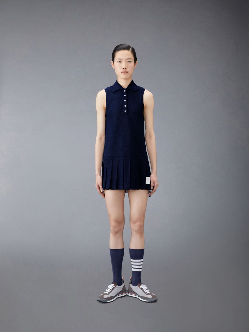 Thom Browne Classic Pique Sleeveless Tennis Women Dress Blue | SNZ18V07242