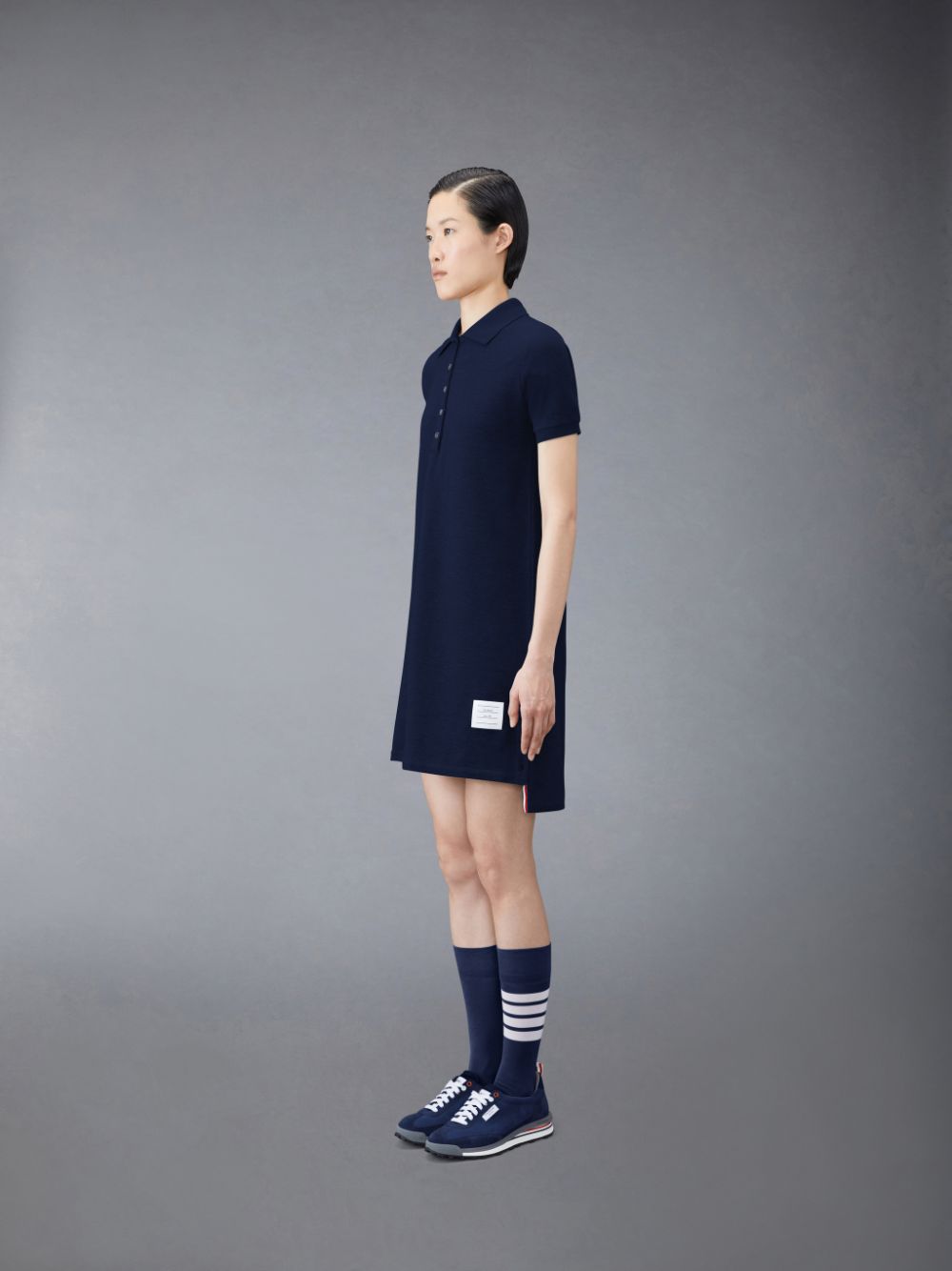 Thom Browne Classic Pique Stripe Polo Women Dress Blue | ICO46O96757