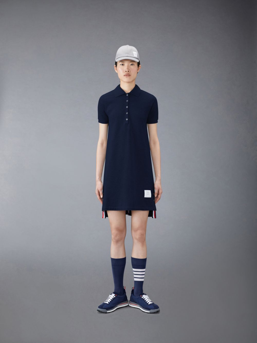 Thom Browne Classic Pique Stripe Polo Women Dress Blue | ICO46O96757