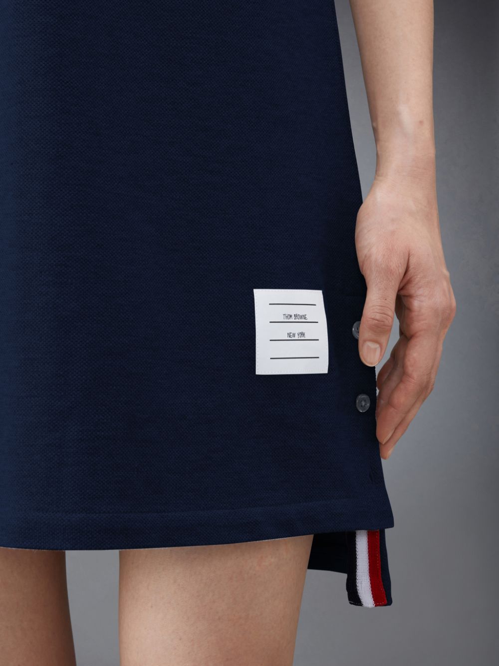 Thom Browne Classic Pique Stripe Polo Women Dress Blue | ICO46O96757