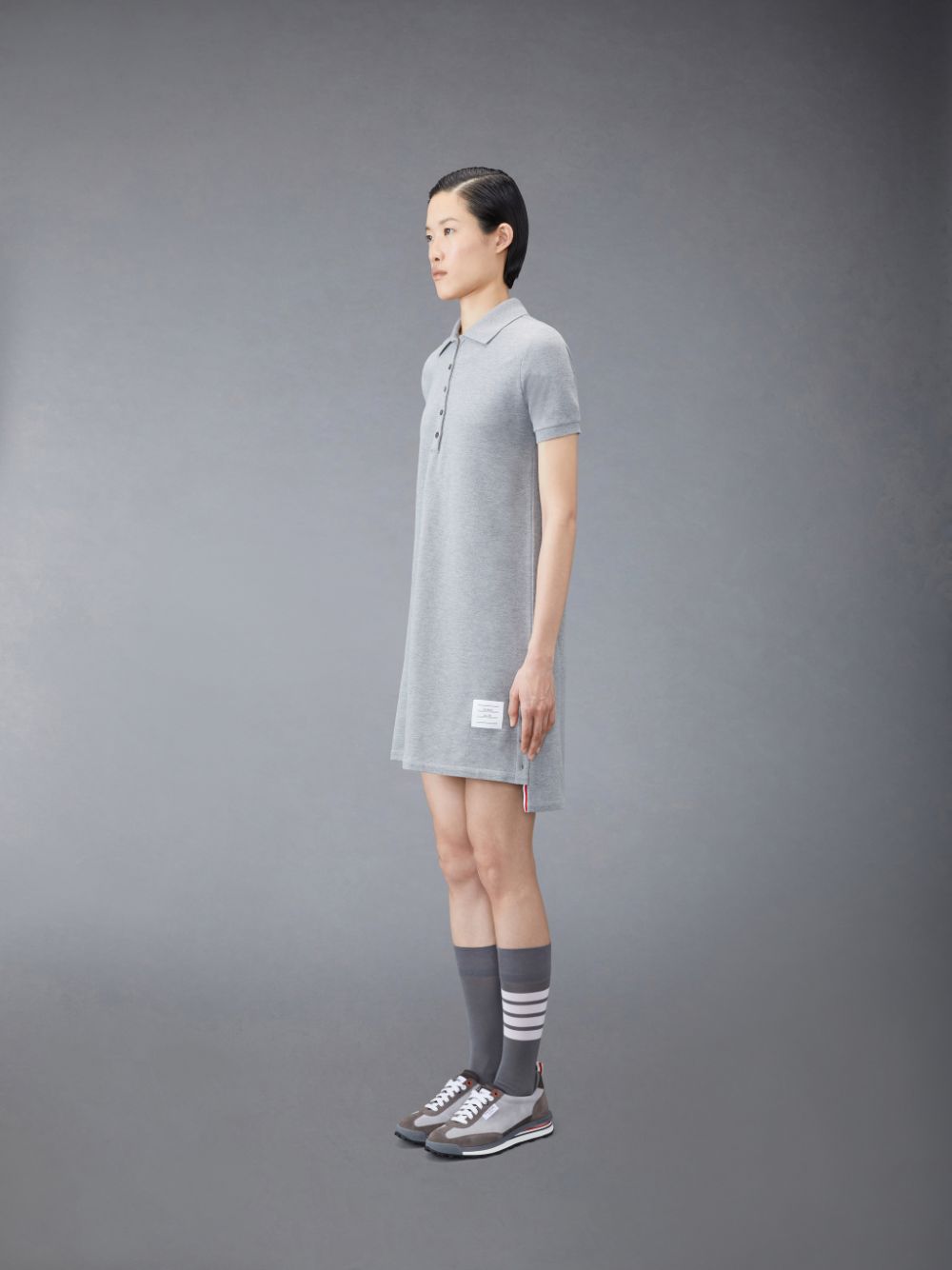 Thom Browne Classic Pique Stripe Polo Women Dress Grey | UCO89K50991