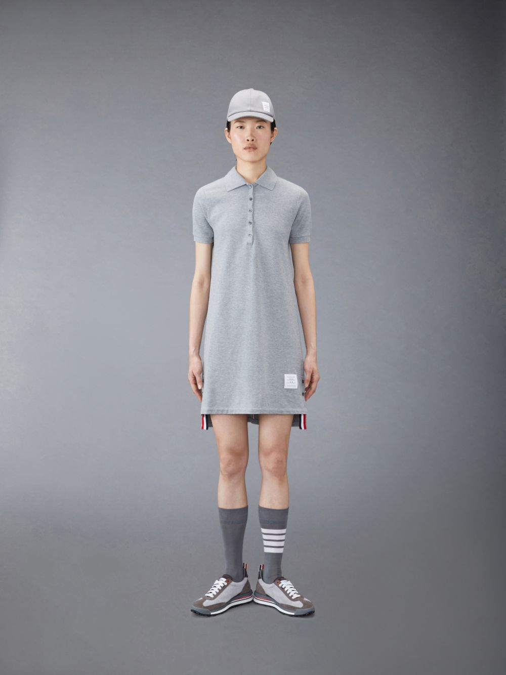 Thom Browne Classic Pique Stripe Polo Women Dress Grey | UCO89K50991