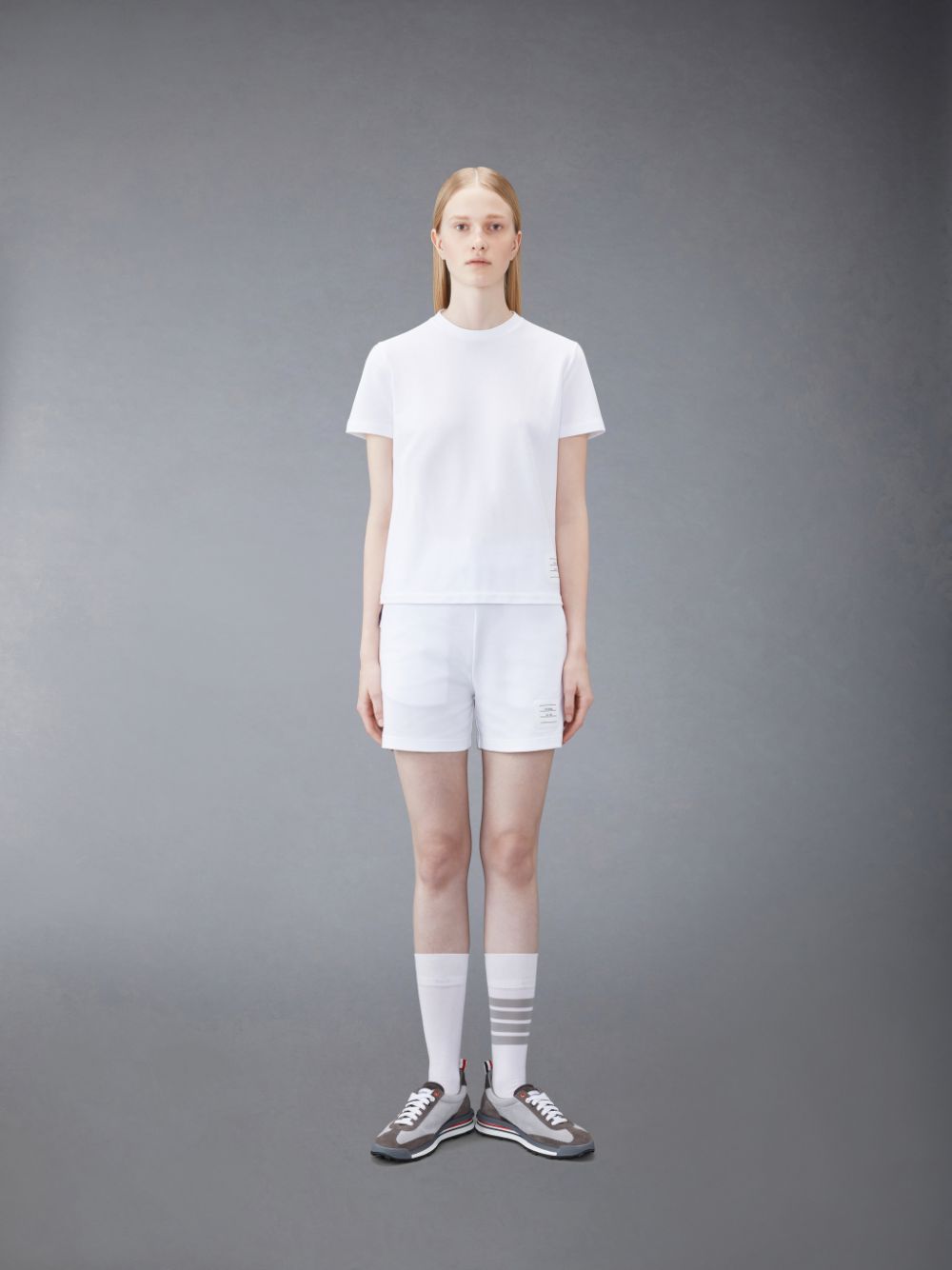 Thom Browne Classic Pique Stripe Women T Shirts White | AQU43I57767