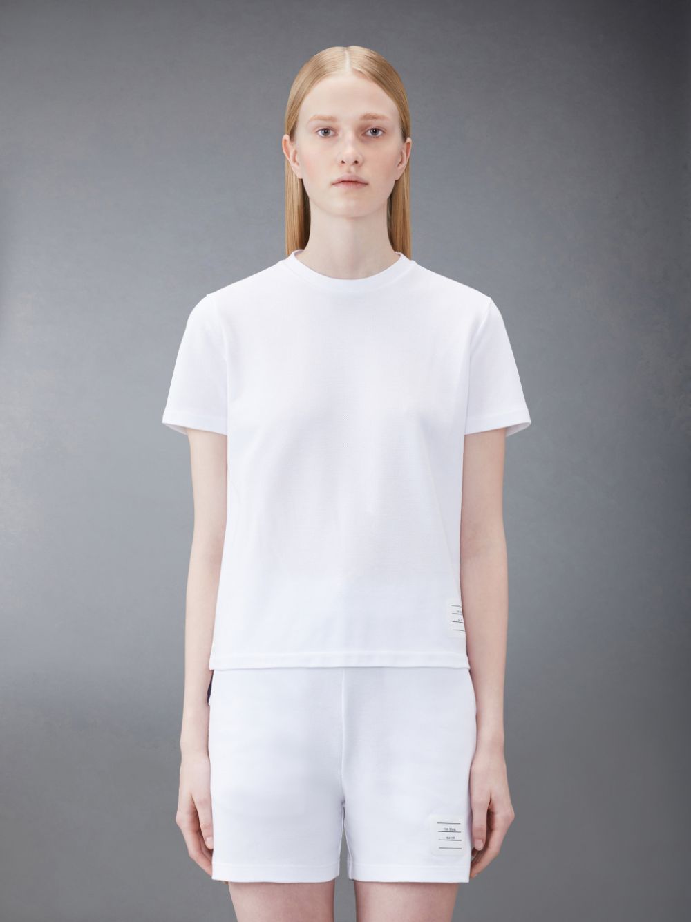 Thom Browne Classic Pique Stripe Women T Shirts White | AQU43I57767