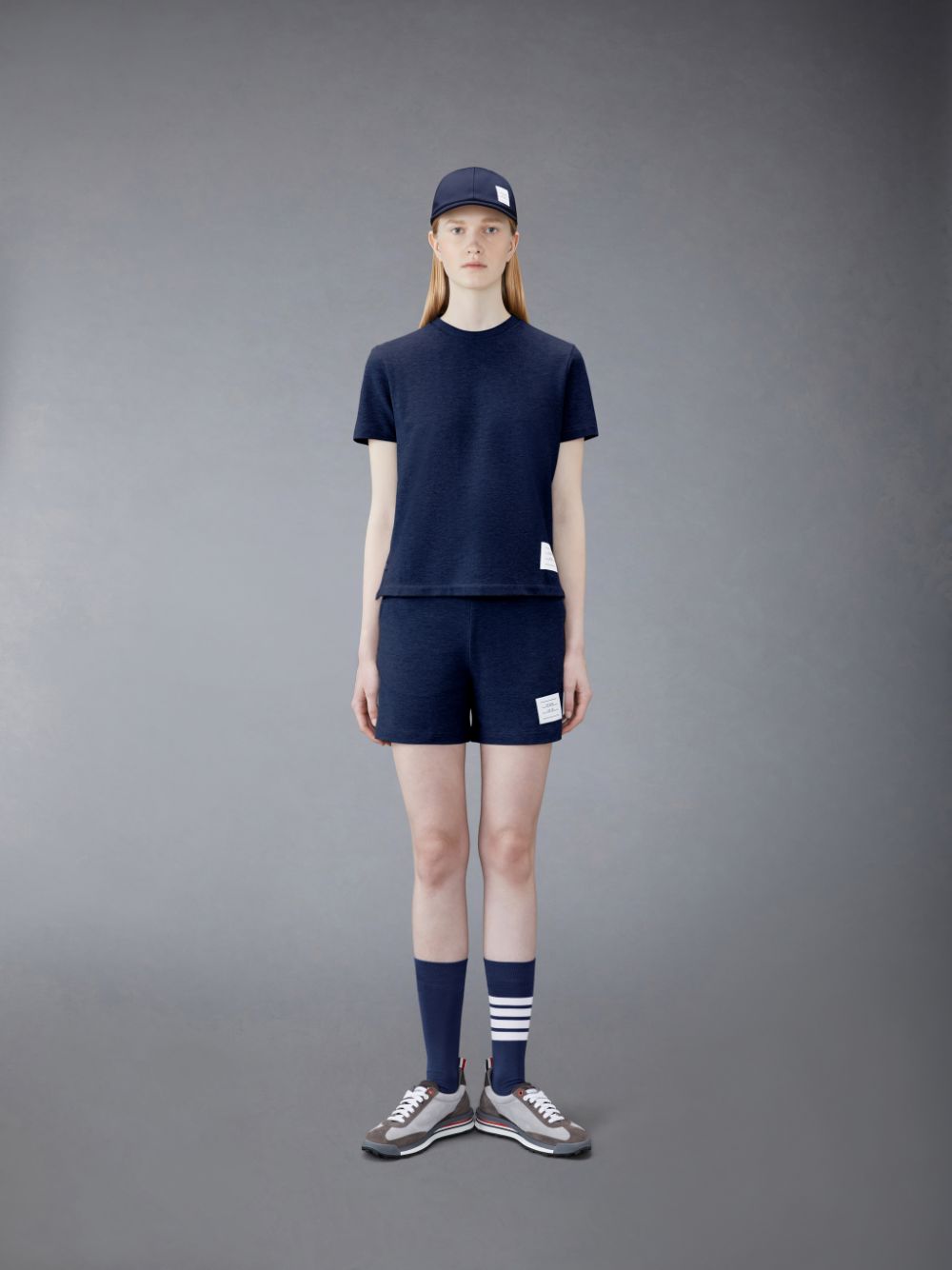 Thom Browne Classic Pique Stripe Women T Shirts Blue | LAM90T98758