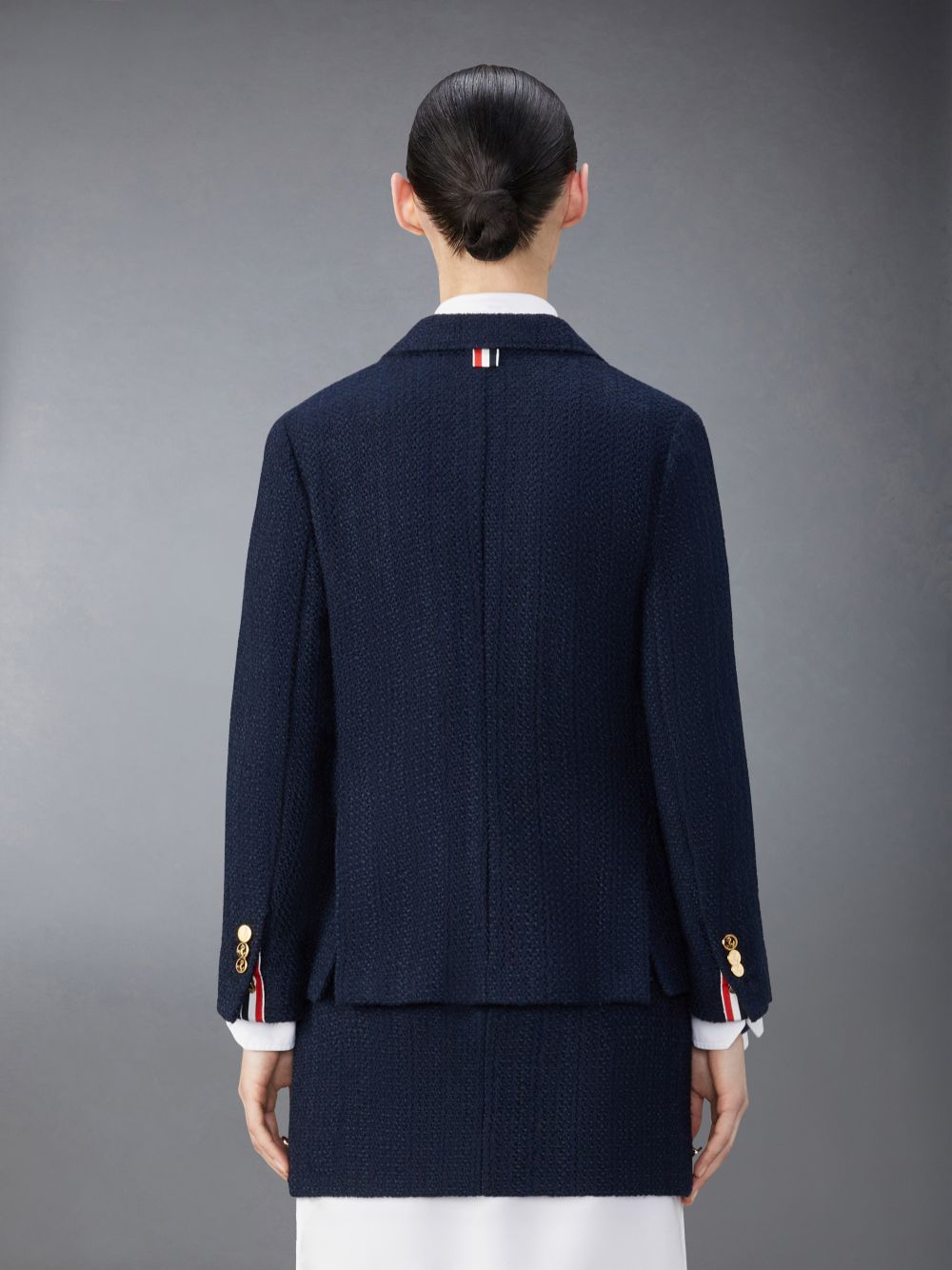 Thom Browne Classic Tweed Sport Women Coats Blue | IHE46T13035