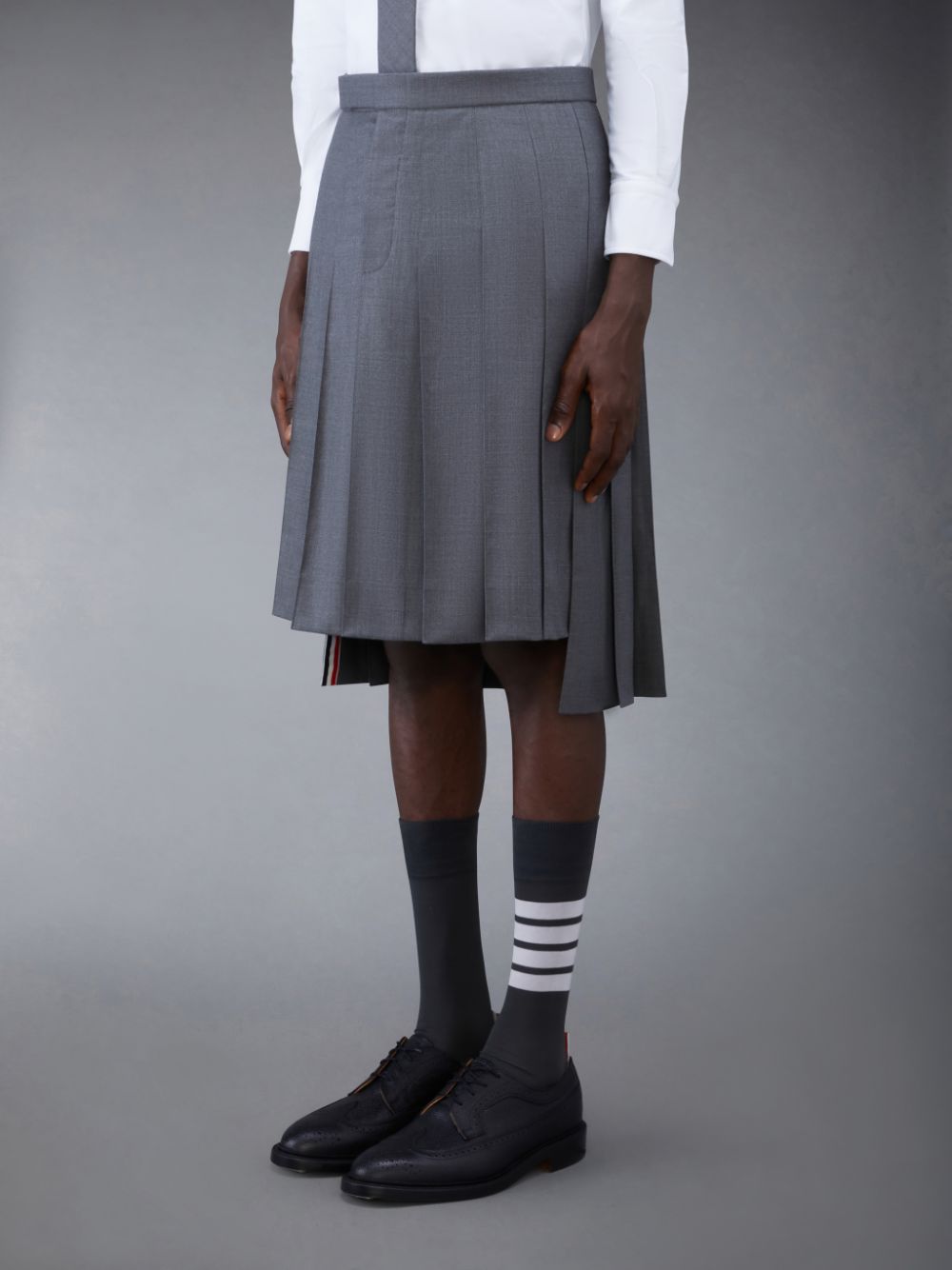 Thom Browne Classic Twill Pleated Men Skirts Grey | QGL05O02053