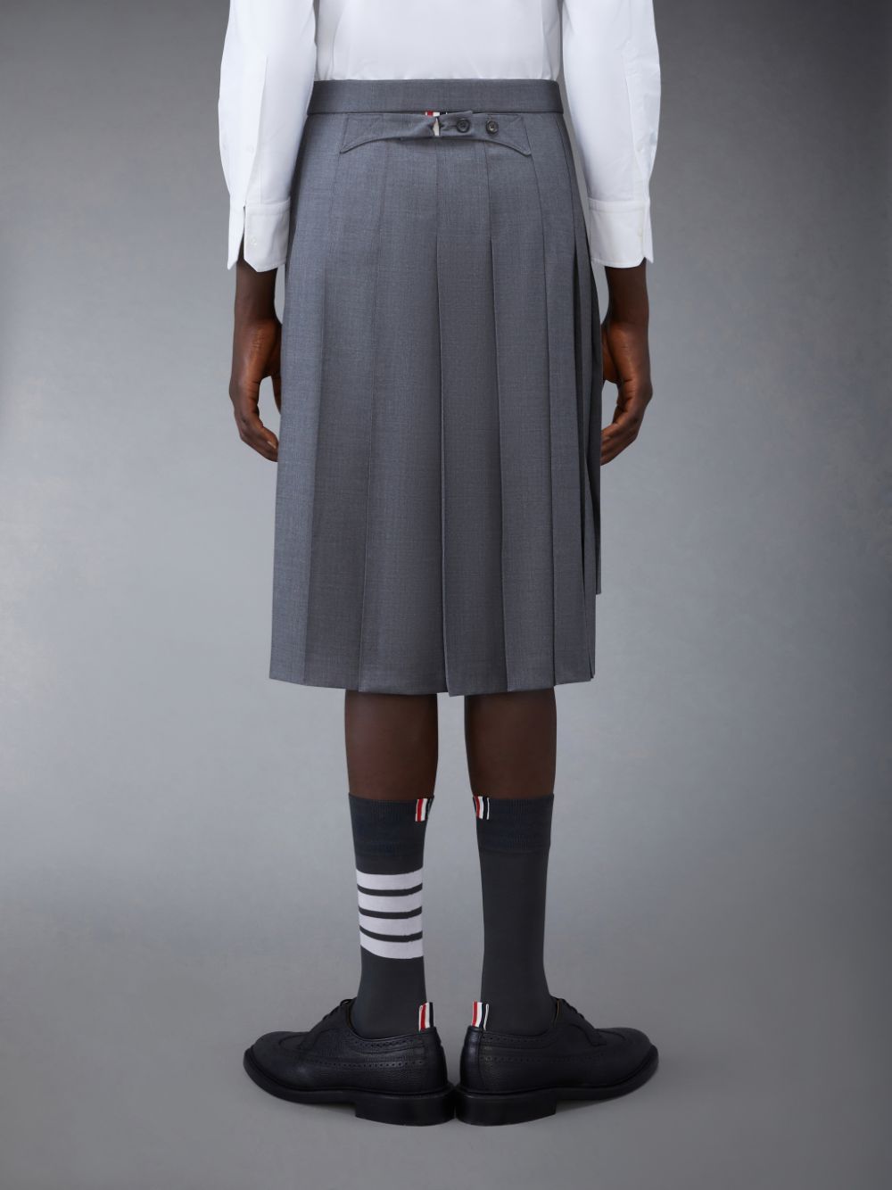 Thom Browne Classic Twill Pleated Men Skirts Grey | QGL05O02053