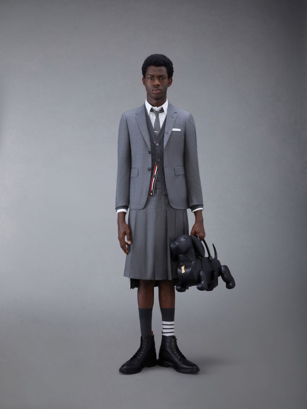 Thom Browne Classic Twill Pleated Men Skirts Grey | QGL05O02053