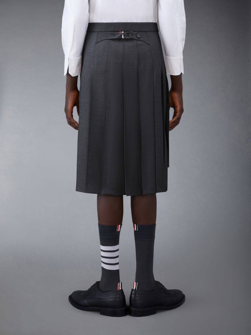 Thom Browne Classic Twill Pleated Men Skirts Grey | TMR49C33451