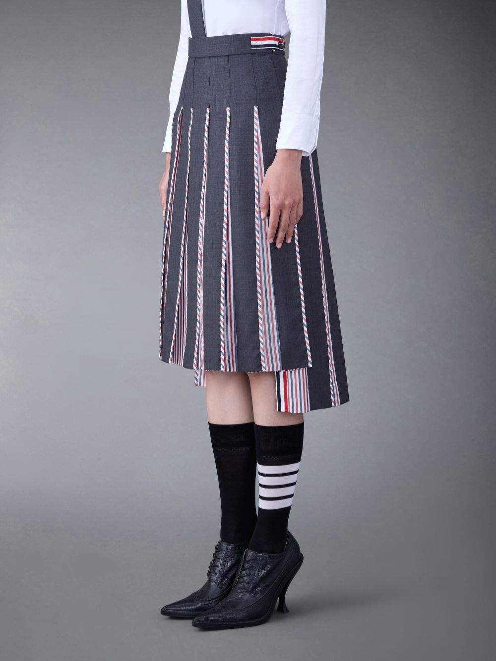 Thom Browne Classsic Twill Pleated Women Skirts Grey | DEF13X19612