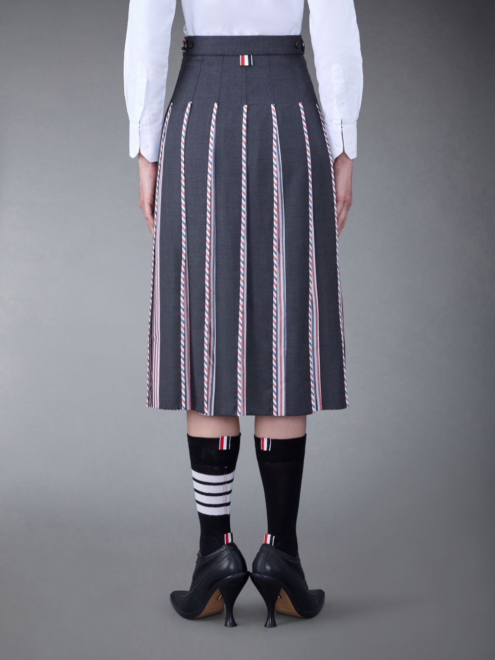 Thom Browne Classsic Twill Pleated Women Skirts Grey | DEF13X19612