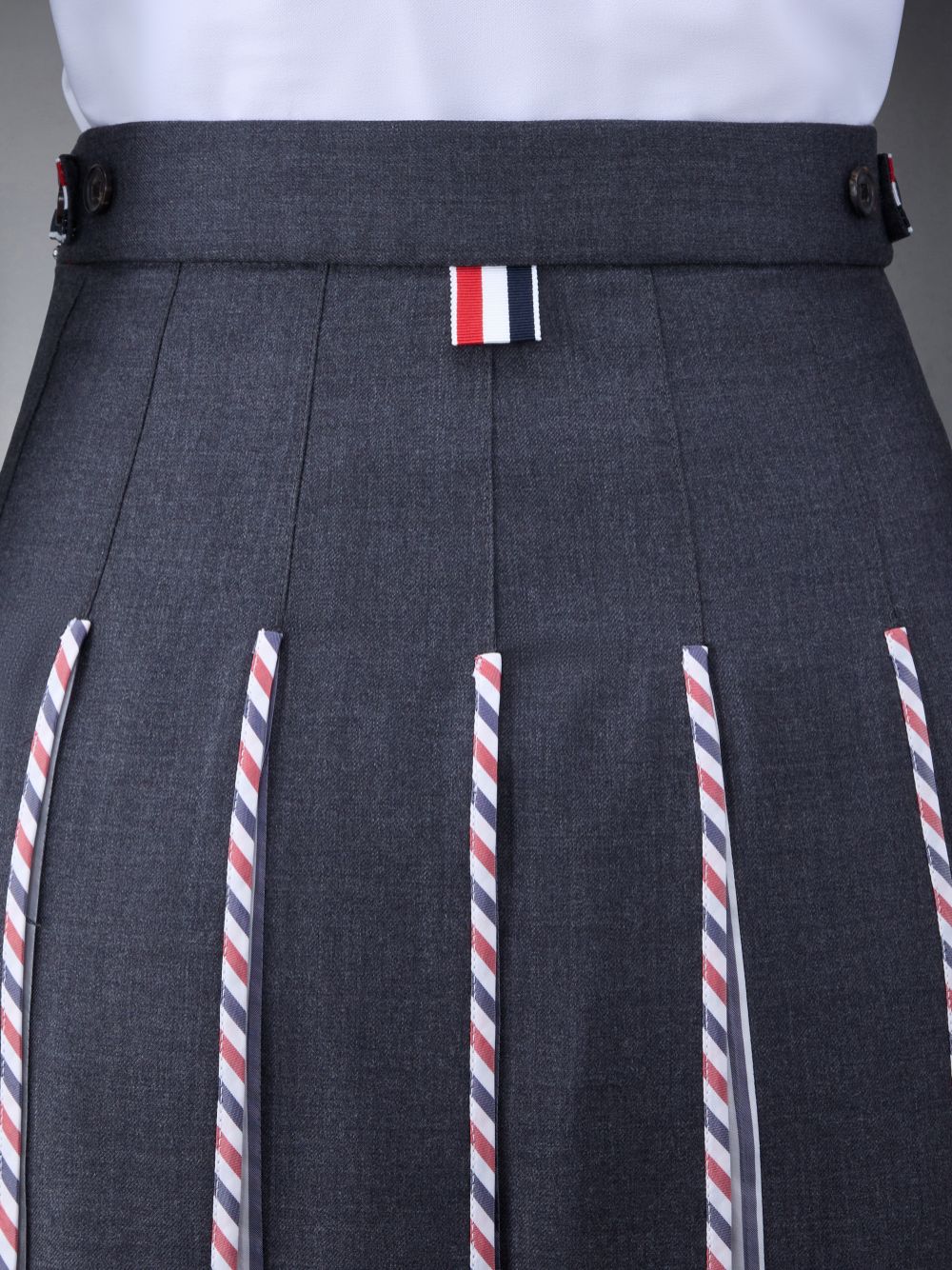 Thom Browne Classsic Twill Pleated Women Skirts Grey | DEF13X19612