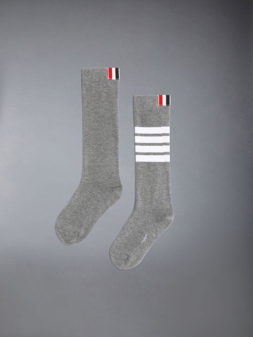 Thom Browne Cotton 4-Bar Knee High Boys\'s Socks Grey | KIB63T45344