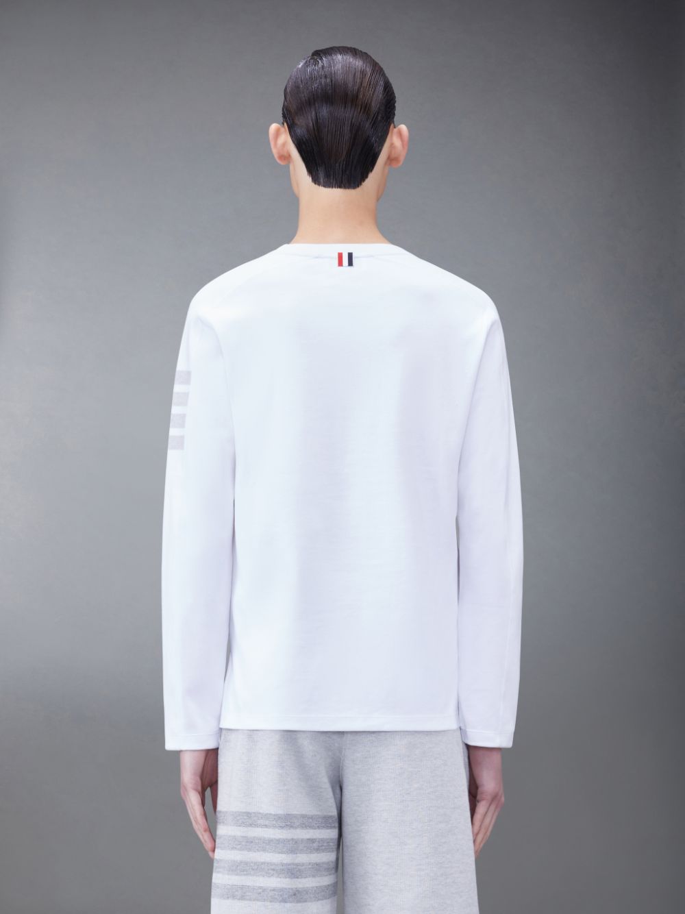 Thom Browne Cotton 4-Bar Men T Shirts White | MFO19U99034