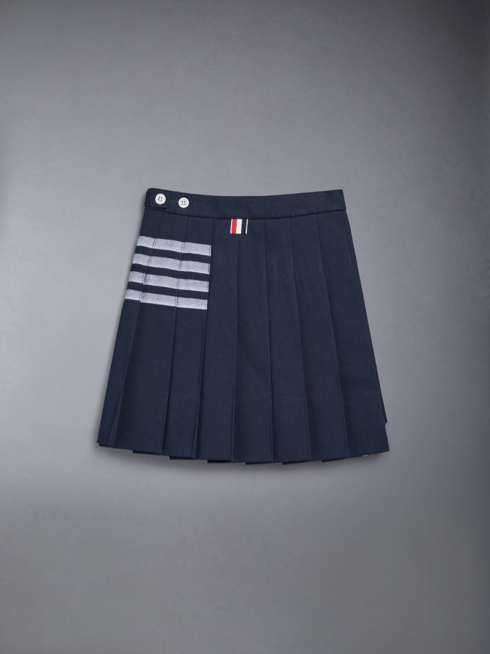 Thom Browne Cotton 4-Bar Pleated Mini Girls's Skirts Blue | HJG04O41437