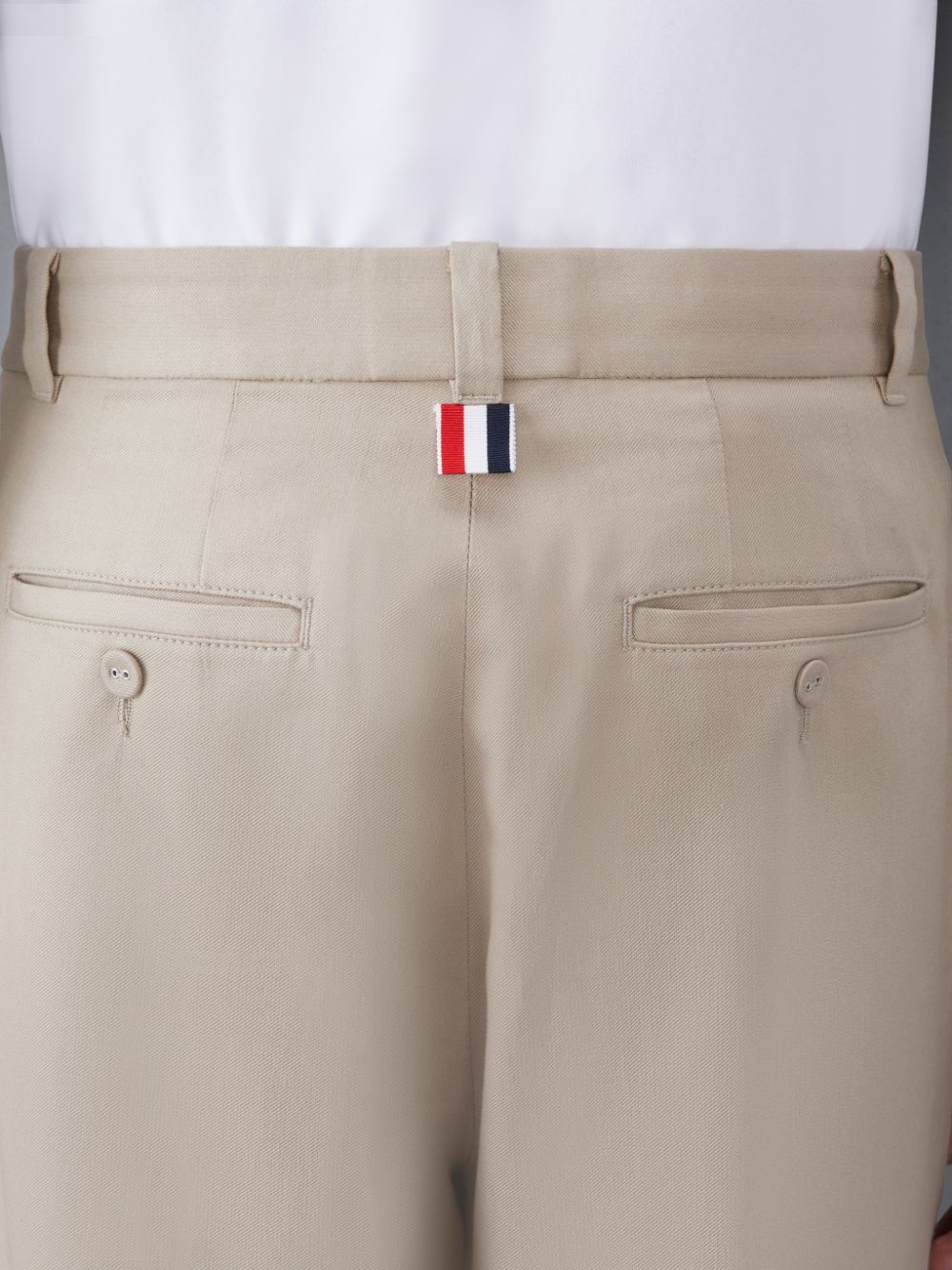 Thom Browne Cotton 4-Bar Straight Leg Men Pants Beige | GDA21S40669