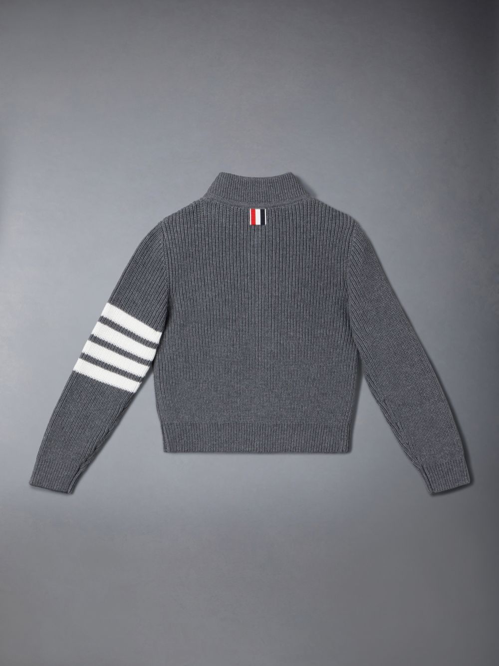 Thom Browne Cotton 4-Bar Zip up Boys's Cardigan Grey | XUR78S56974