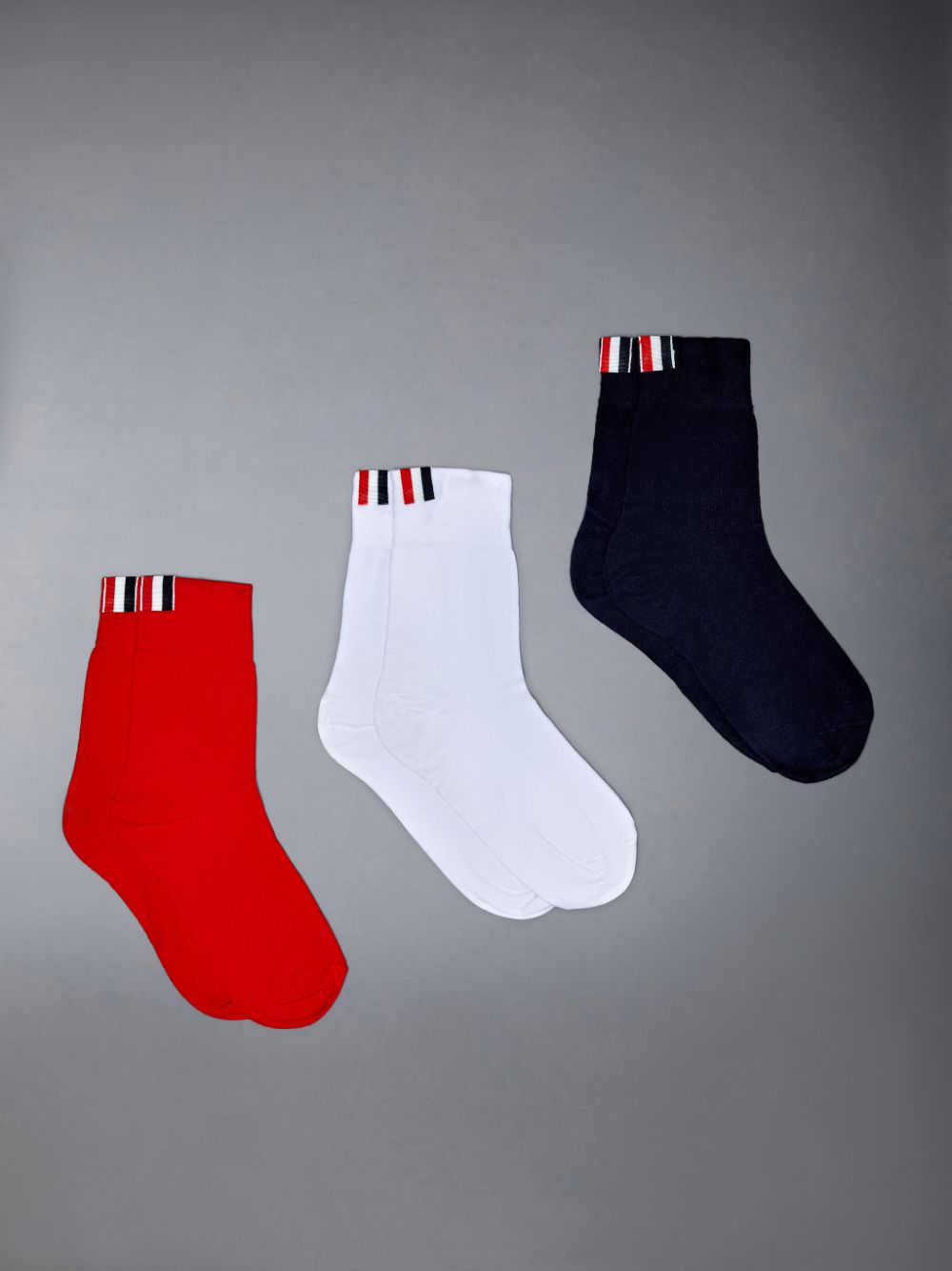 Thom Browne Cotton Ankle Sock 3-Pack Women Socks White | OOU16L14492