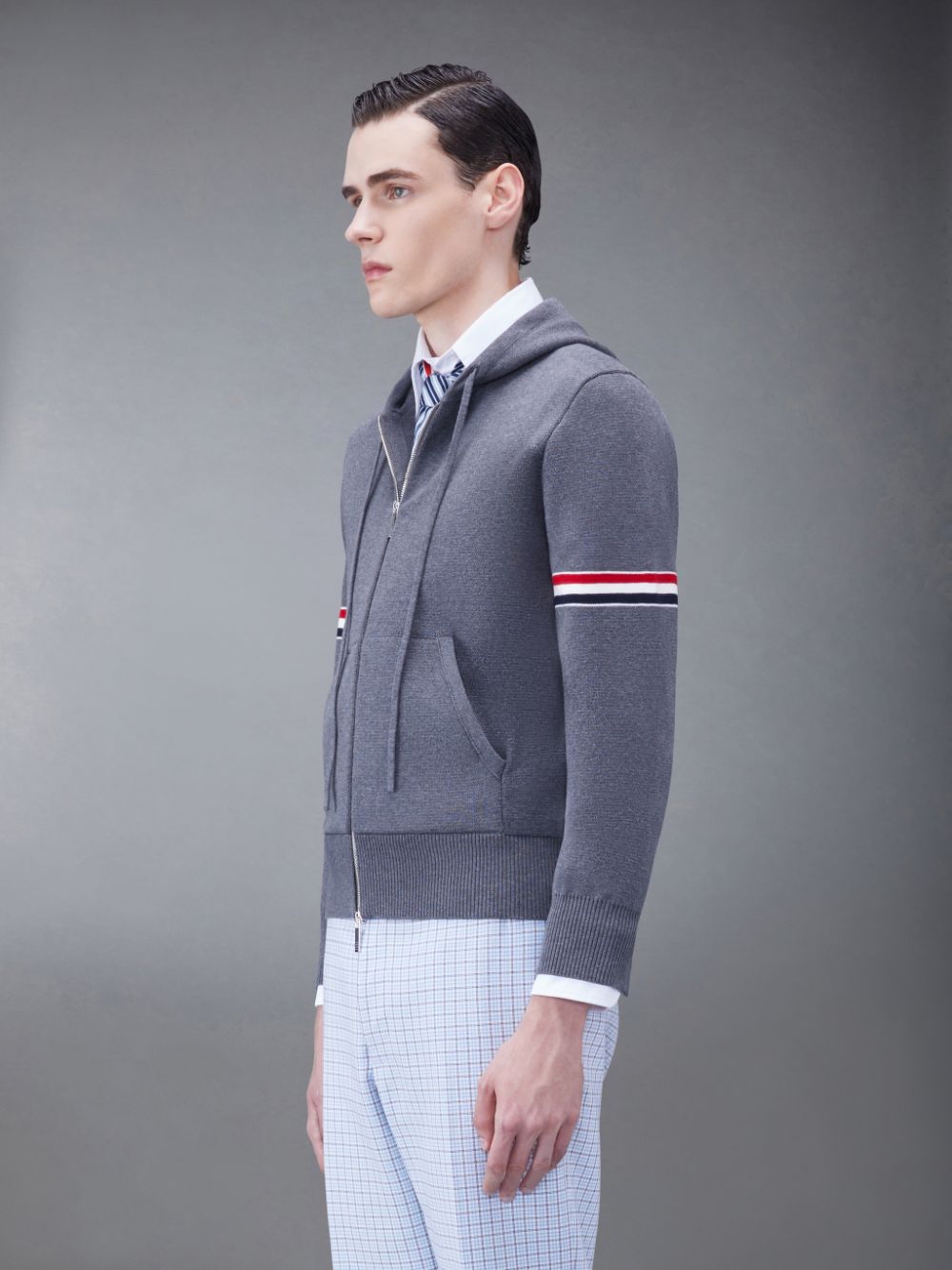 Thom Browne Cotton Armband Men Hoodie Grey | MAE82O59651