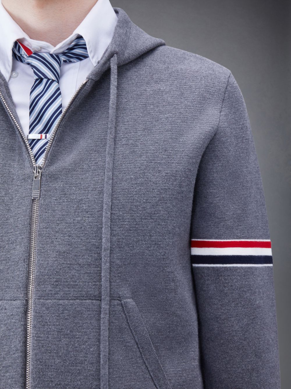 Thom Browne Cotton Armband Men Hoodie Grey | MAE82O59651