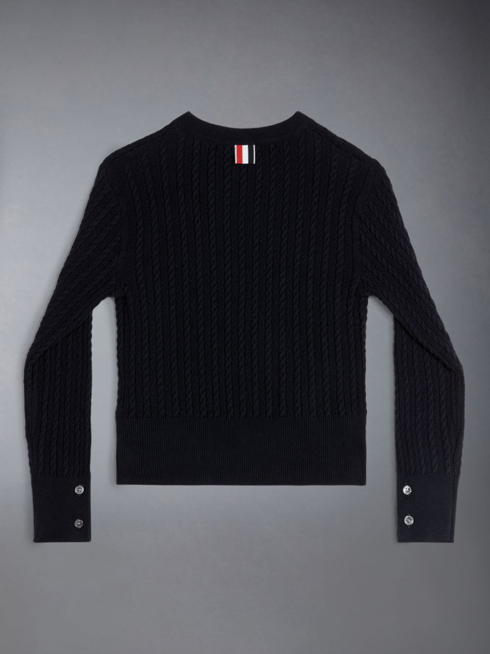 Thom Browne Cotton Cable Knit Boys's Pullover Black | DYO97V03296