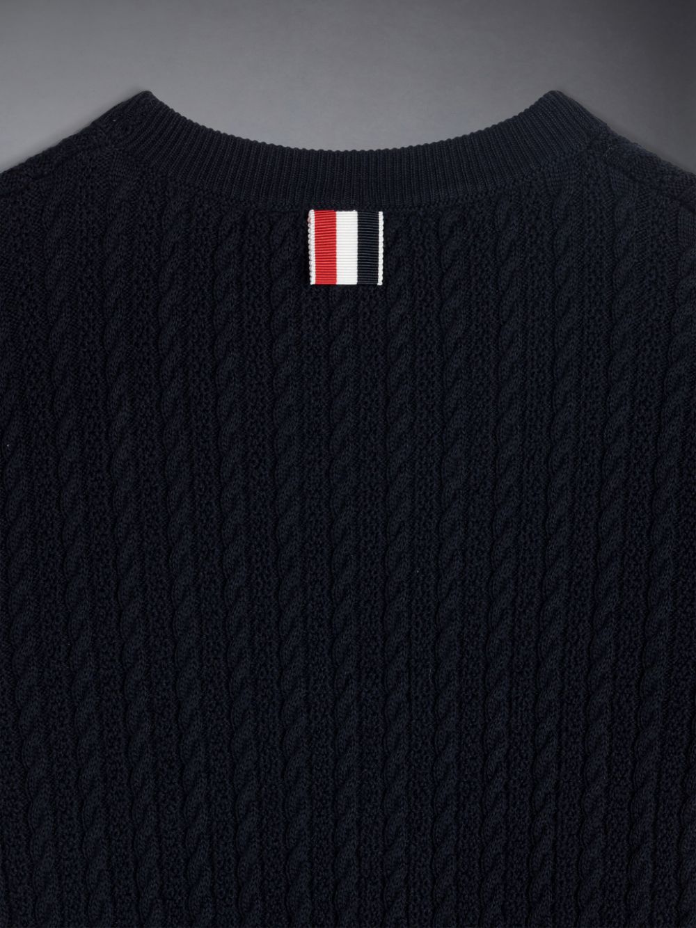 Thom Browne Cotton Cable Knit Boys's Pullover Black | DYO97V03296