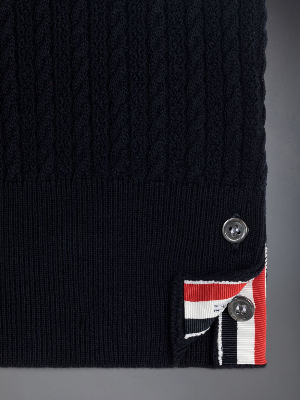 Thom Browne Cotton Cable Knit Boys's Pullover Black | DYO97V03296